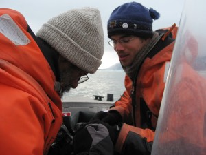 Paul and Jasper Doest during a boattrip through the fjord